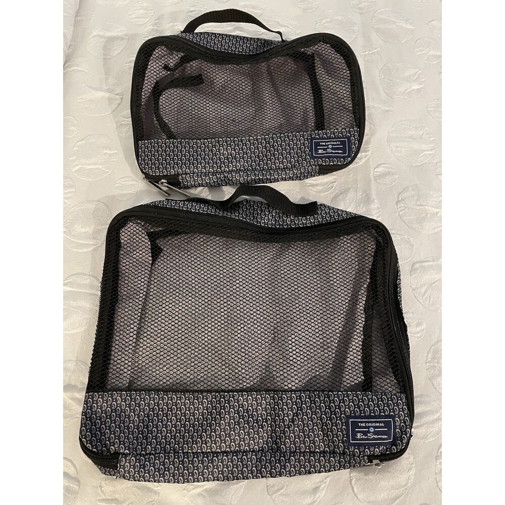 The Original Ben Sherman Travel Packing Cubes Mesh Organizer Bag Set 2 Pc